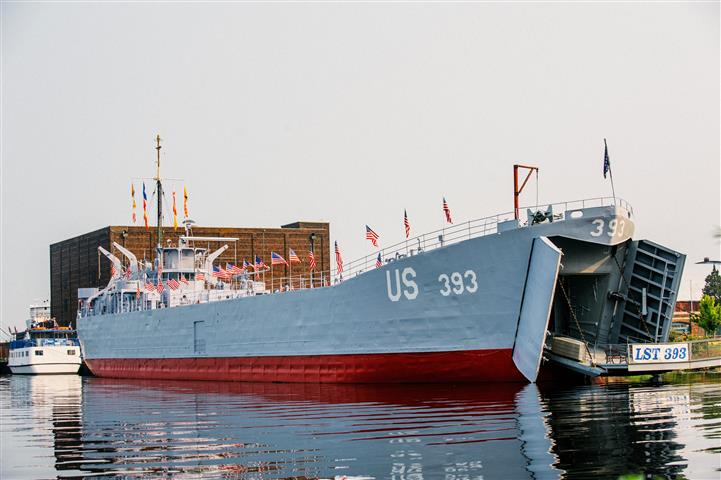 LST 393 - D-Day Gray Flags