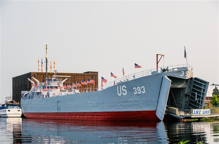 LST 393 - D-Day Gray Flags